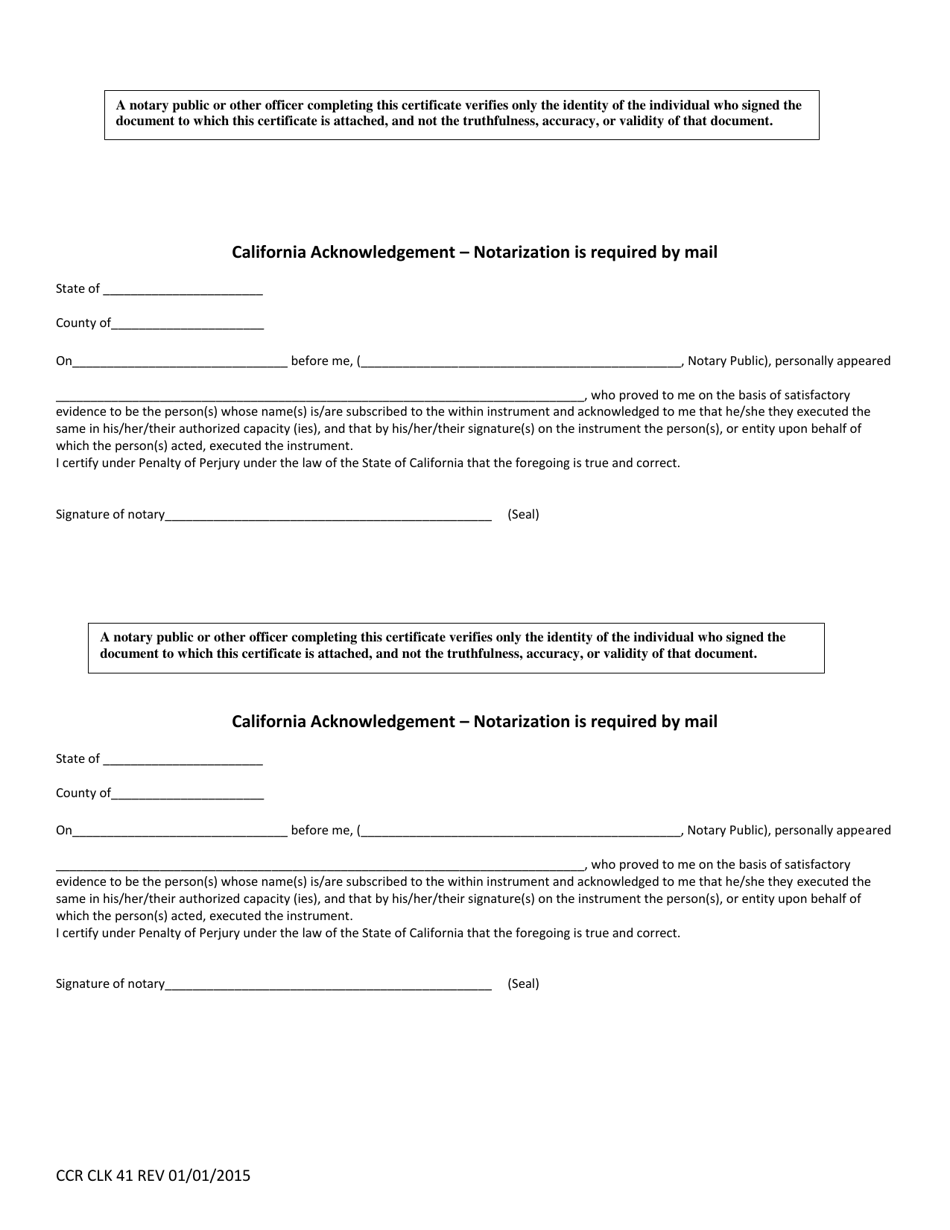 Form CCR CLK41 Statement of Termination of Domestic Partnership - California, Page 2