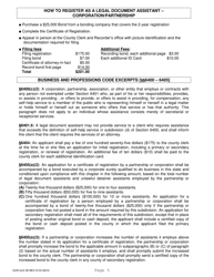 Form CCR CLK35 Registration as a Legal Document Assistant - Corporation/Partnership - Ventura County, California, Page 5