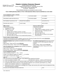 Document preview: Form HCA13-866 Diabetic Limitation Extension Request - Washington