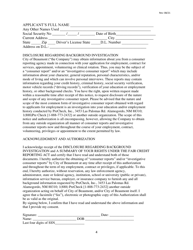 Taxicab Chauffeur&#039;s License Application Form - City of Beaumont, Texas, Page 4