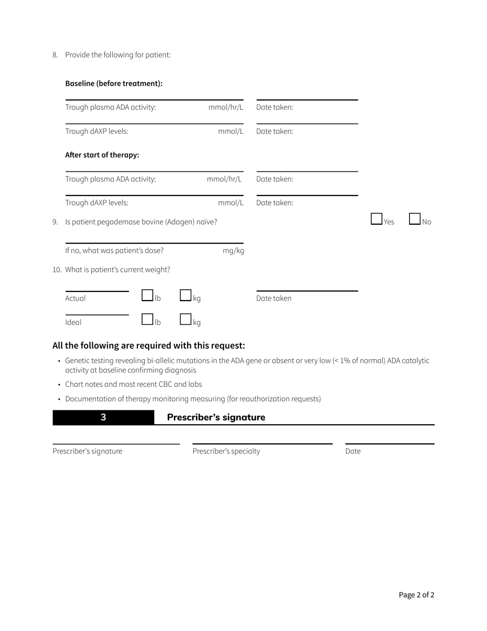 Form HCA13-0062 Elapegademase-Lvlr (Revcovi) Authorization Request - Washington, Page 2