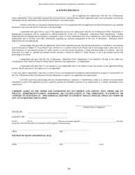 Personal History Statement for Police Department Applicants - City of Beaumont, Texas, Page 36