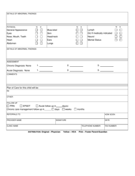 Form HCA13-843 Foster Care Initial Health Screen - Washington, Page 2