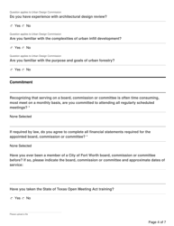 Board Application - City of Fort Worth, Texas, Page 4