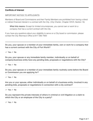 Board Application - City of Fort Worth, Texas, Page 5
