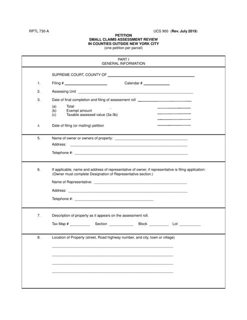 Form RPTL730-A (UCS900)  Printable Pdf