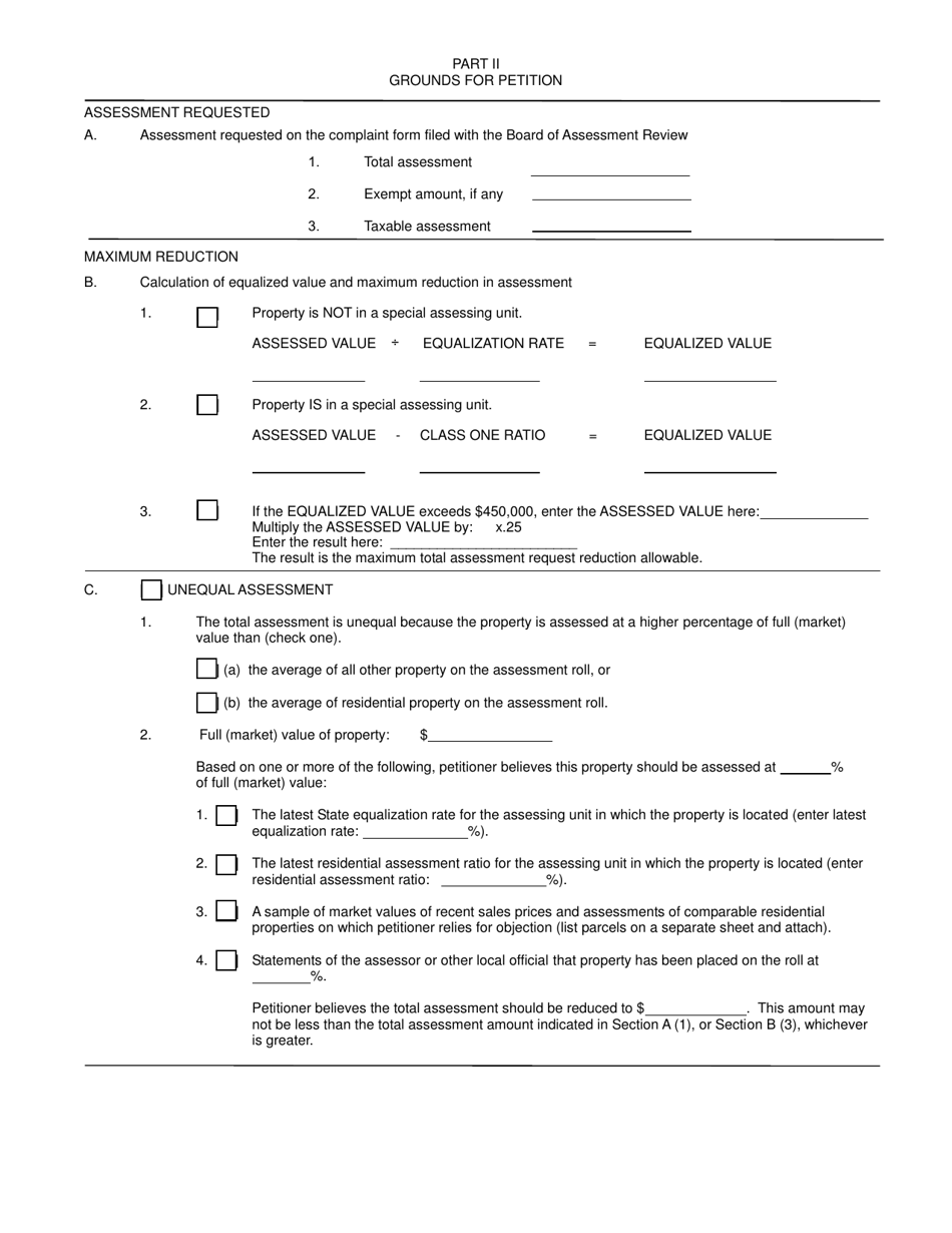 Form RPTL730-A (UCS900) Petition Small Claims Assessment Review in Counties Outside New York City - New York, Page 2