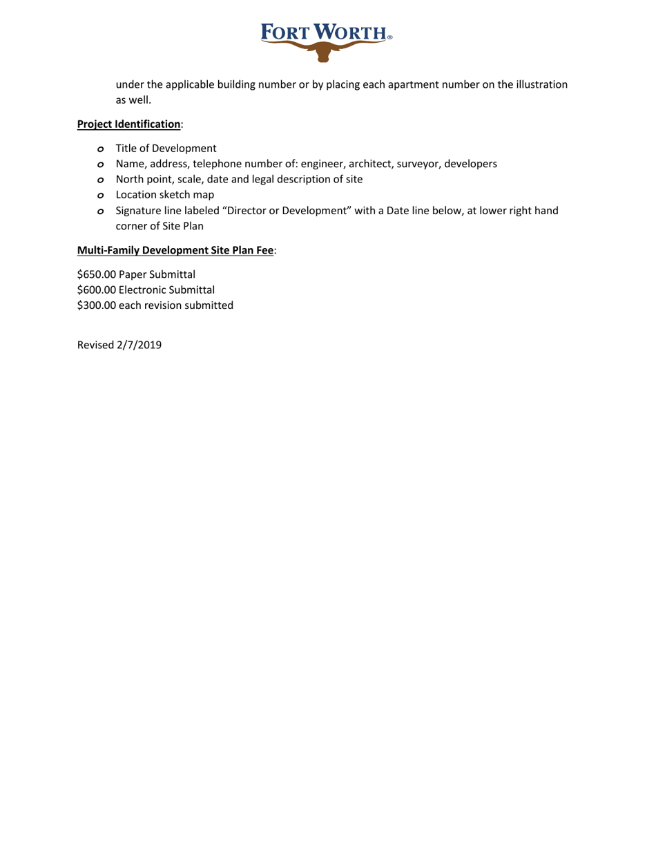 Multi-Family Development (Mfd) Site Plan Review Application - City of Fort Worth, Texas, Page 3