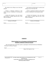 Form LACIV290 Ex Parte Application for Leave to Participate in the Mandatory Settlement Conference Program and (Proposed) Order Thereon - County of Los Angeles, California, Page 2