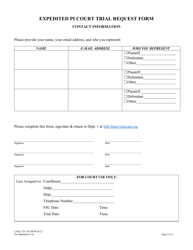 Form LACIV285 Expedited Pi Court Trial Request Form - County of Los Angeles, California, Page 2