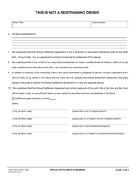 Form FAM190 Mutual Settlement Agreement - County of Los Angeles, California, Page 2