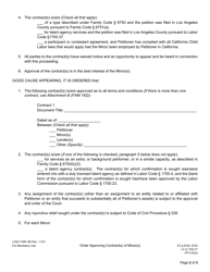 Form FAM180 Order Approving Contract(S) of Minor(S) - County of Los Angeles, California, Page 2