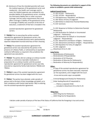 Form FAM201 Surrogacy Judgment Checklist - County of Los Angeles, California, Page 2