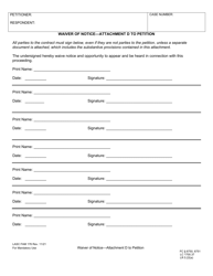 Form FAM176 Attachment D &quot;Waiver of Notice - Attachment to Petition&quot; - County of Los Angeles, California