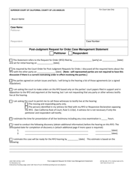 Form FAM119 Post-judgment Request for Order Case Management Statement - County of Los Angeles, California