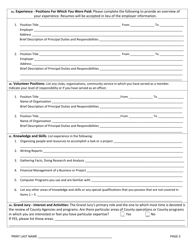 Civil Grand Jury Application Form - County of Los Angeles, California, Page 3