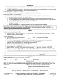 Form LASC TRAF051 Petition and Order to Reduce or Vacate Civil Assessments or Ablility to Pay Determination - County of Los Angeles, California, Page 2