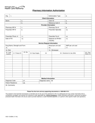 Form HCA13-835A Pharmacy Information Authorization - Washington