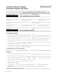 Form HCA13-870 Limitation Extension Request Incontinent Supplies and Gloves - Washington