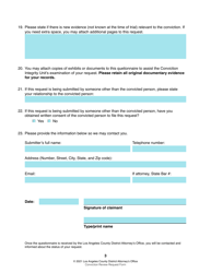 Conviction Review Request Form - County of Los Angeles, California, Page 3