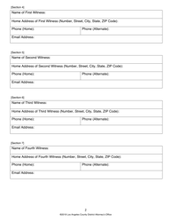 Opioid Trafficking and Overprescribing Complaint Form - Los Angeles County, California, Page 2