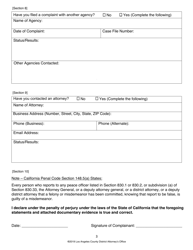 Opioid Trafficking and Overprescribing Complaint Form - Los Angeles County, California, Page 3