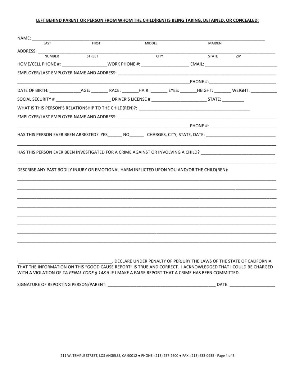 Good Cause Report - County of Los Angeles, California, Page 4