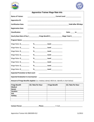 Document preview: Apprentice Trainee Wage Rate Form - City of Houston, Texas