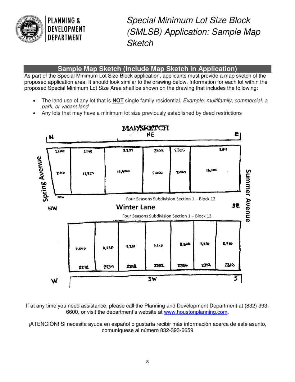Special Minimum Lot Size Block (Smlsb) Application - City of Houston, Texas, Page 8