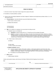 Form ALA FL-037 Application and Order to Appear by Telephone - County of Alameda, California, Page 3
