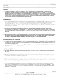 Form ALA FL-008 Attachment to Order Appointing Child Custody Evaluator - County of Alameda, California, Page 2