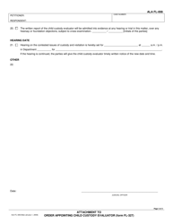 Form ALA FL-008 Attachment to Order Appointing Child Custody Evaluator - County of Alameda, California, Page 3