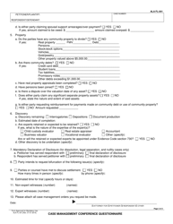 Form ALA FL-041 Case Management Conference Questionnaire for Continued Family Law Status Conference or Family Centered Case Resolution Conference - Alameda County, California, Page 2