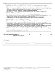 Form ALA-PT-001 Pretrial Release Order and Release Agreement - County of Alameda, California, Page 2