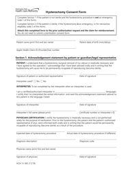 Document preview: Form HCA13-365 Hysterectomy Consent Form - Washington