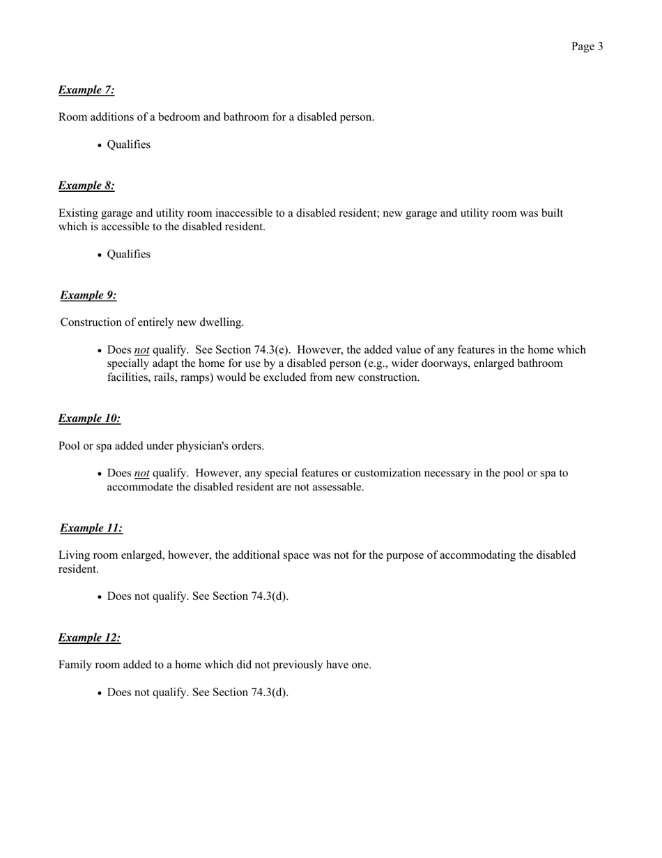 Form BOE-63 Disabled Persons Claim for Exclusion of New Construction for Occupied Dwelling - County of Alameda, California, Page 3