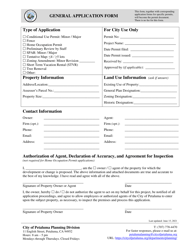 Document preview: General Application Form - City of Petaluma, California