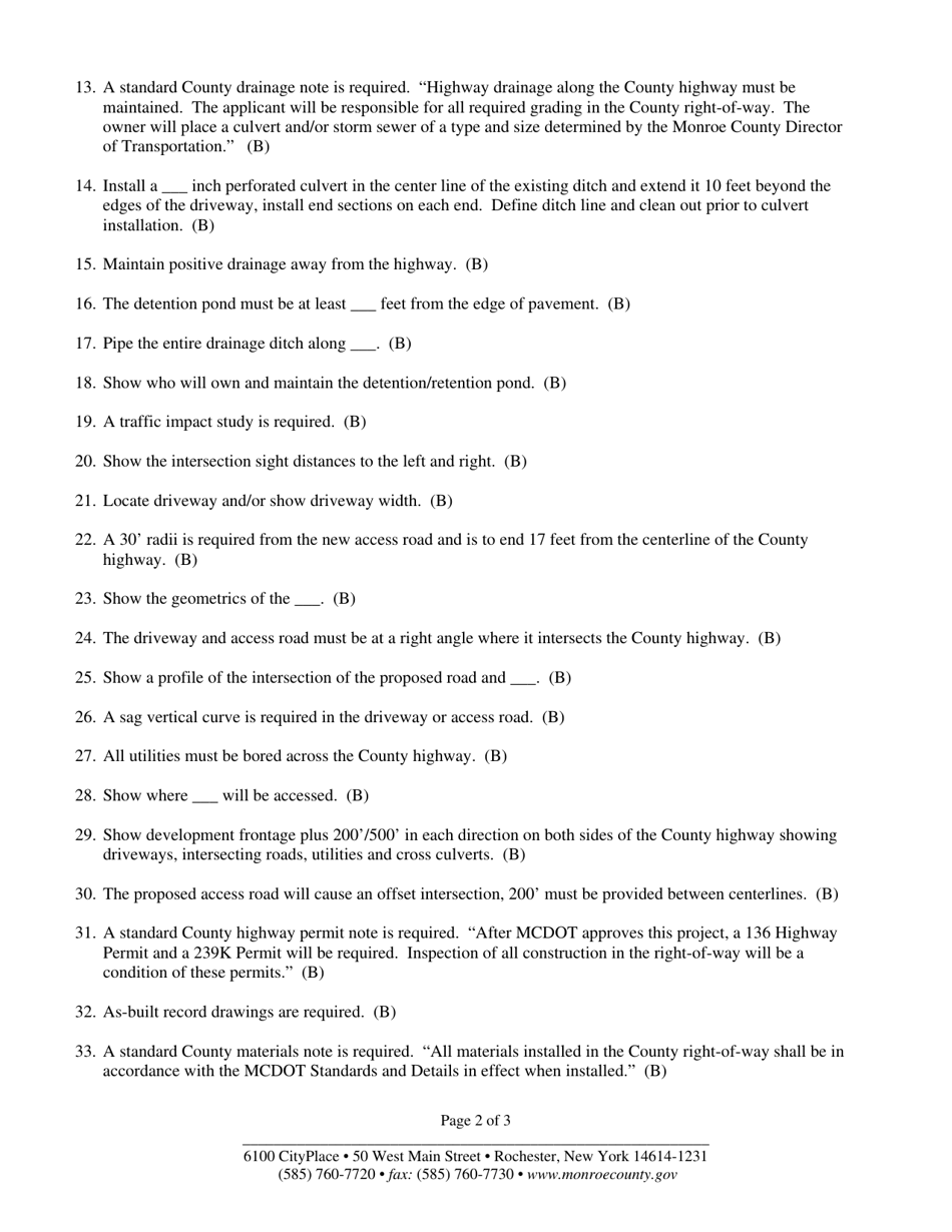 Report to Development Review Committee and / or Engineer - Monroe County, New York, Page 2