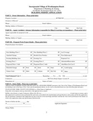 Building Permit Application - Incorporated Village of Westhampton Beach, New York, Page 2