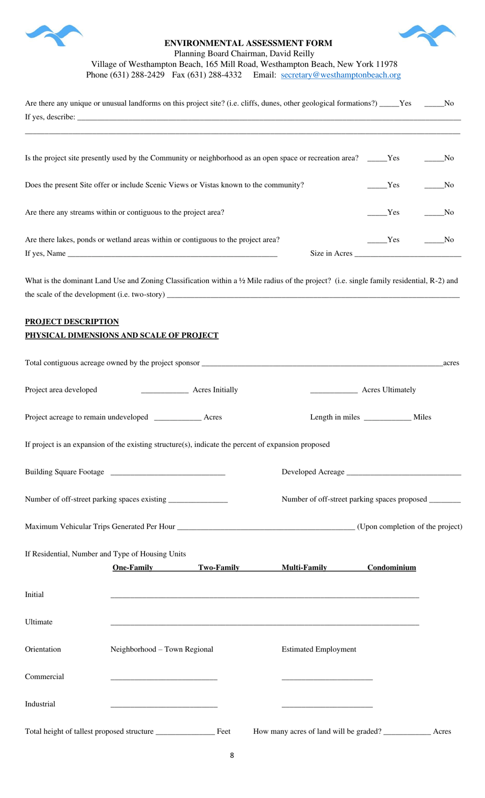 Planning Board Application - Village of Westhampton Beach, New York, Page 8