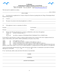 Zoning Board of Appeals Application - Village of Westhampton Beach, New York, Page 4