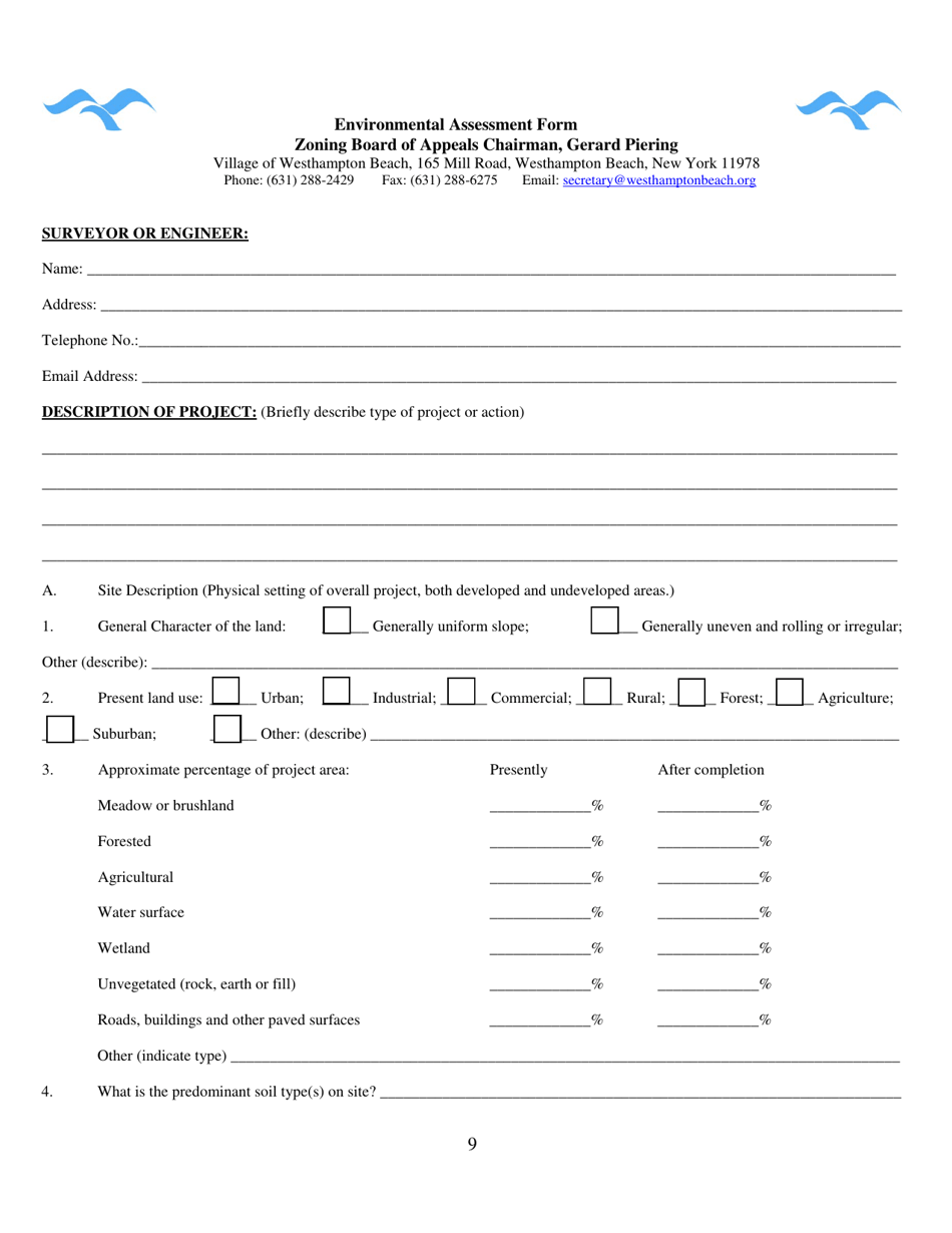 Zoning Board of Appeals Application - Village of Westhampton Beach, New York, Page 9