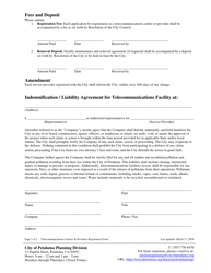 Telecommunications Carriers &amp; Providers Registration Form - City of Petaluma, California, Page 2