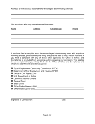 Title VI Discrimination Complaint Form - County of San Diego, California, Page 3