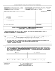Document preview: Form RI-ADR12 Proof of Service of Statement of Agreement/Nonagreement by Mail, Fax, or Electronic Service - County of Riverside, California