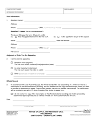 Form RI-AP002 Notice of Appeal and Record of Oral Proceedings (Limited Civil - Unlawful Detainer) - County of Riverside, California, Page 2