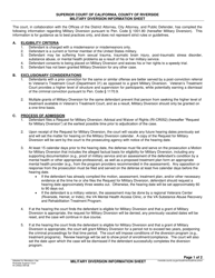Form RI-CR052 Request for Military Diversion; Advisal and Waiver of Rights - County of Riverside, California, Page 5