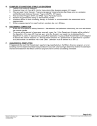 Form RI-CR052 Request for Military Diversion; Advisal and Waiver of Rights - County of Riverside, California, Page 6