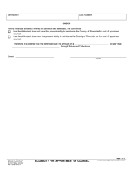 Form RI-OTS17 Eligibility for Appointment of Counsel/Reimbursement for Cost of Court Appointed Counsel - County of Riverside, California, Page 2