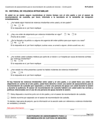 Formulario RI-FL024 Cuestionario De Asesoramiento Para La Recomendacion De Custodia De Menores - County of Riverside, California (Spanish), Page 5